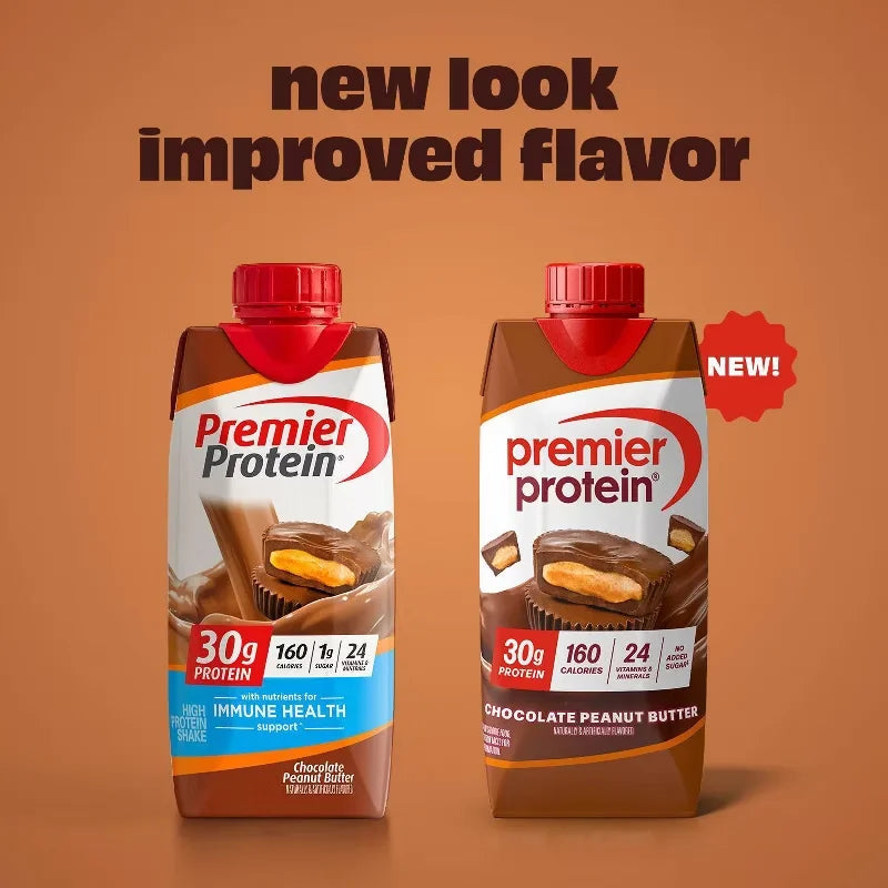 Premier Protein Nutritional Shake Chocolate Peanut Butter Non-Caffeinated - 11 fl oz/12pk